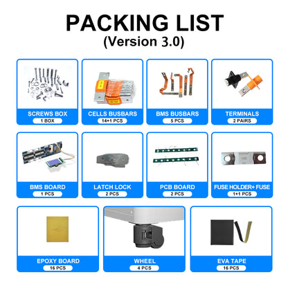 EU Stock & Free Shipping & Tax Free DIY 48V LiFePO4 Battery Pack Kit Vertical Model Built In BMS No Active Balancer