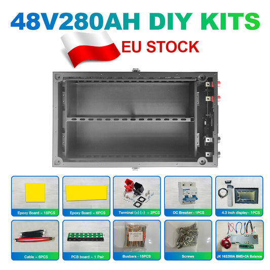Kit de baterii LiFePO4 DIY 48V Model stivuit în stoc UE ​​BMS încorporat fără echilibru activ
