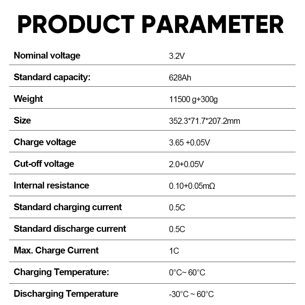 New EVE 628Ah MB56 3.2V 3.65V Prismatic Cell LifePO4 Battery Cells 8000cycle For 12V 48V Battery Pack Solar Home