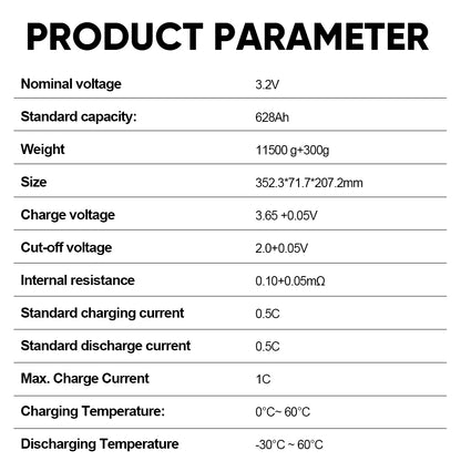 New EVE 628Ah MB56 3.2V 3.65V Prismatic Cell LifePO4 Battery Cells 8000cycle For 12V 48V Battery Pack Solar Home