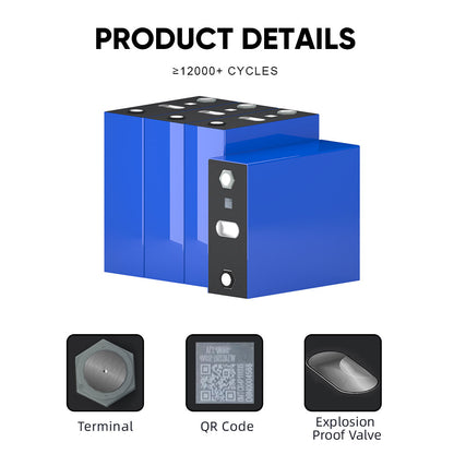 3.2V 280Ah Semi-solid State Lithium Battery Grade A Over 12000 Cycles