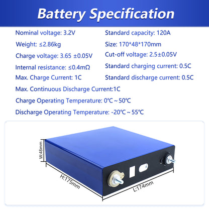 HIGEEN 120Ah LiFePO4 Battery Grade A Reliable Energy Storage for Solar RV and Off-Grid Use