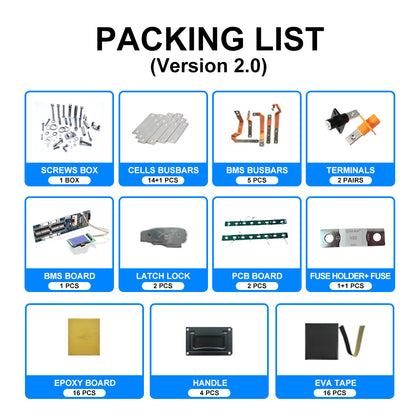 EU Stock & Free Shipping & Tax Free DIY 48V LiFePO4 Battery Pack Kit Stacked Model  Built In BMS No Active Balancer