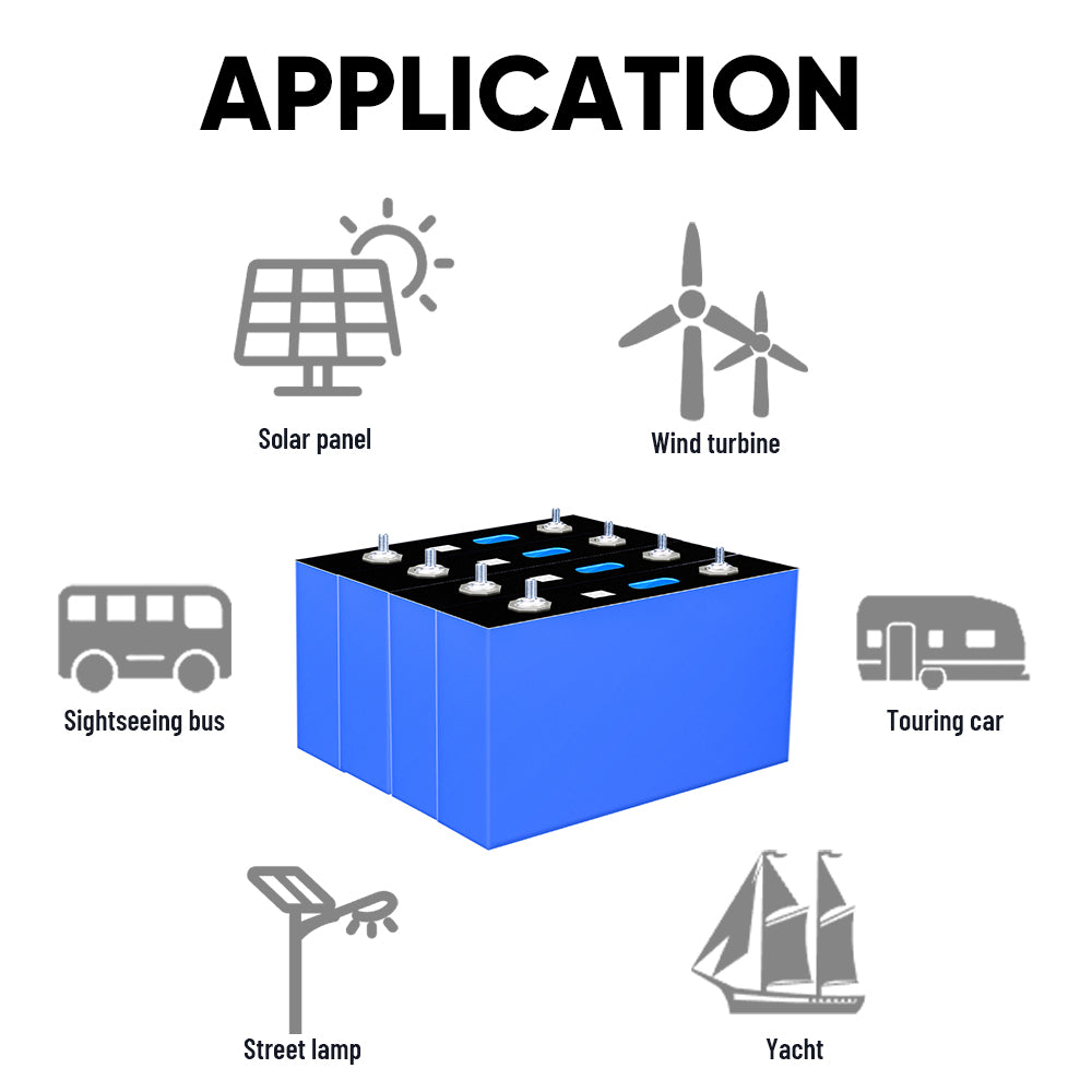 New EVE 628Ah MB56 3.2V 3.65V Prismatic Cell LifePO4 Battery Cells 8000cycle For 12V 48V Battery Pack Solar Home