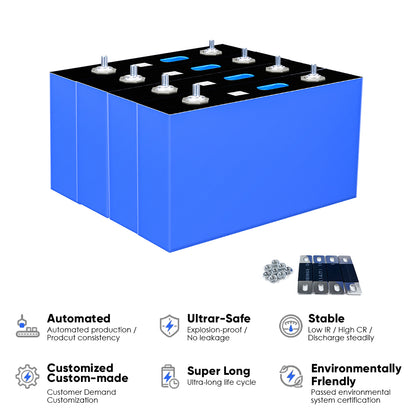 New EVE 628Ah MB56 3.2V 3.65V Prismatic Cell LifePO4 Battery Cells 8000cycle For 12V 48V Battery Pack Solar Home