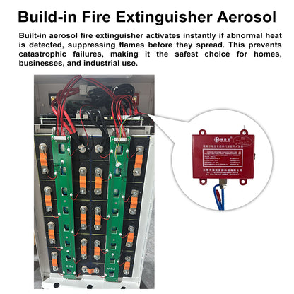 Pre-assembled 8000 Cycles 16kWh 51.2V 314AH LiFePO4 Solar Syestem Battery Pack CE certified ,Built-in BMS , air circuit breaker, fire extinguisher