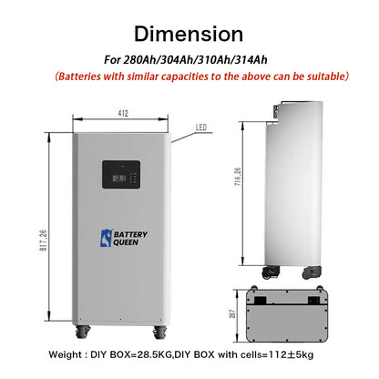 EU Stock & Free Shipping & Tax Free DIY 48V LiFePO4 Battery Pack Kit Vertical Model Built In BMS No Active Balancer