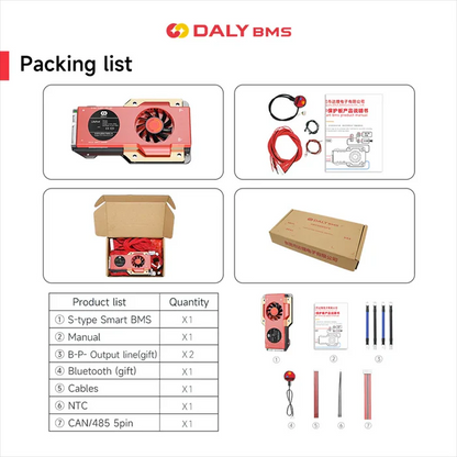 DALY 250A 300A 400A 500A Smart BMS WITH NTC 3S to 24S S Series