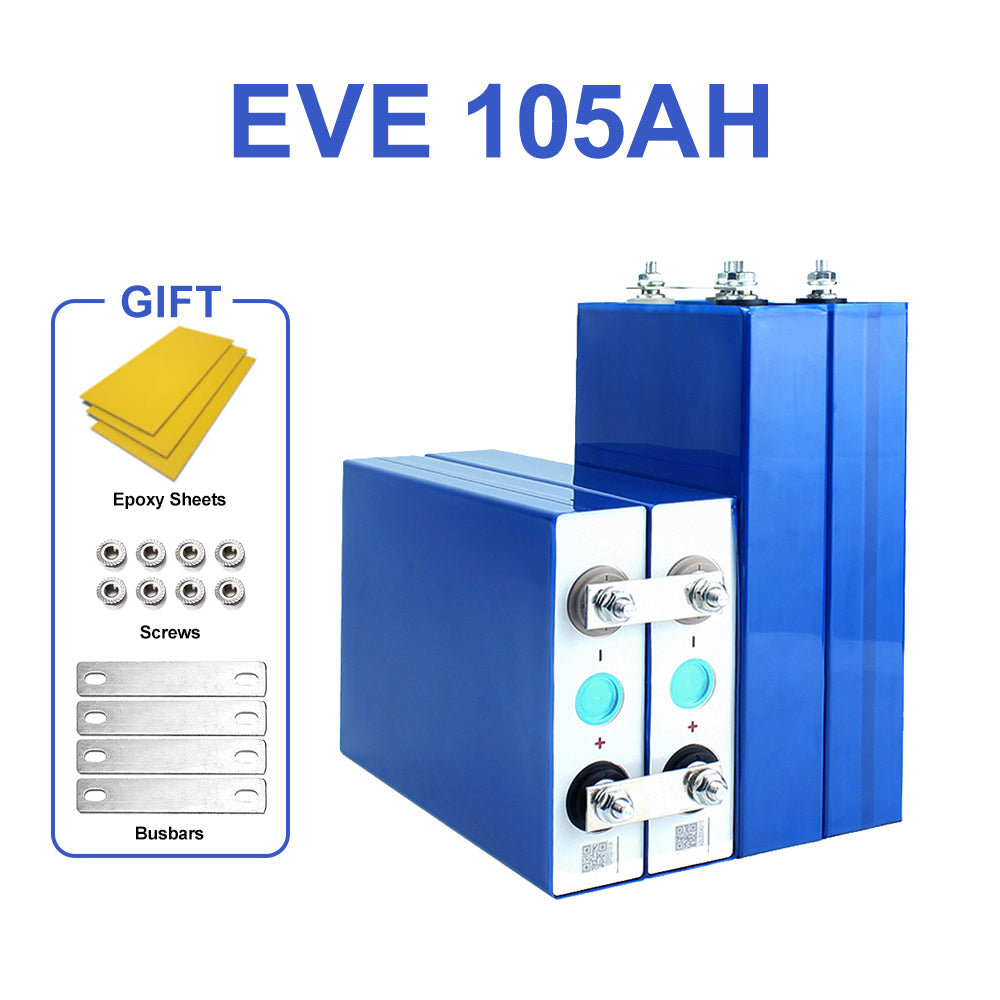 EU Stock & Free Shipping & Tax Free EVE 105AH LiFePO4 Battery Grade A New Original Cells For Solar Energy Storage System