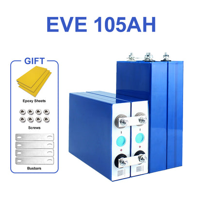 EU Stock & Free Shipping & Tax Free EVE 105AH LiFePO4 Battery Grade A New Original Cells For Solar Energy Storage System